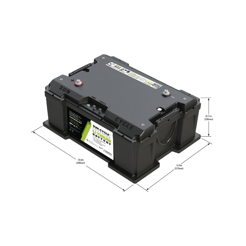 Go Power! 300Ah Advanced Lithium battery dimensions, 19.6 x 14.9 x 8.11 in
