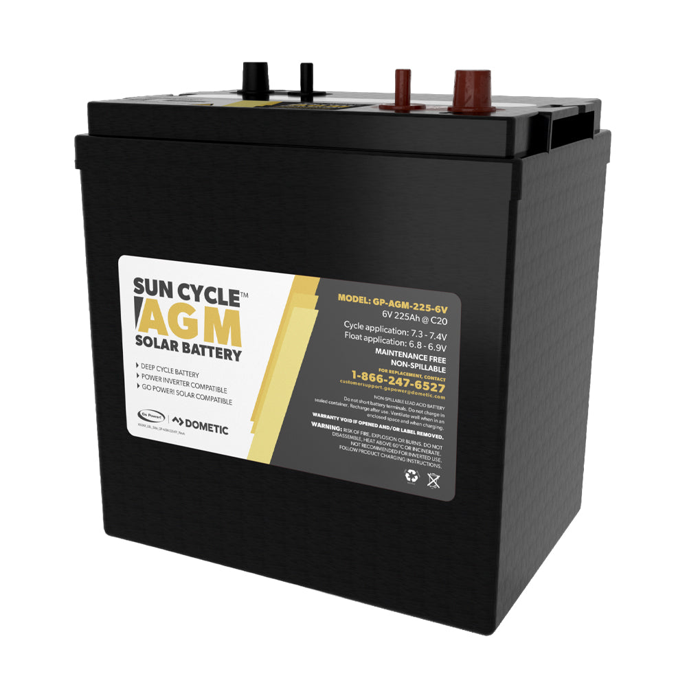 Go Power! 6V 225Ah AGM deep cycle battery GP-AGM-225-6V, GC2 size