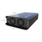Go Power! AIC-2000-12-SL inverter charger terminals with dimensions, right-angle view