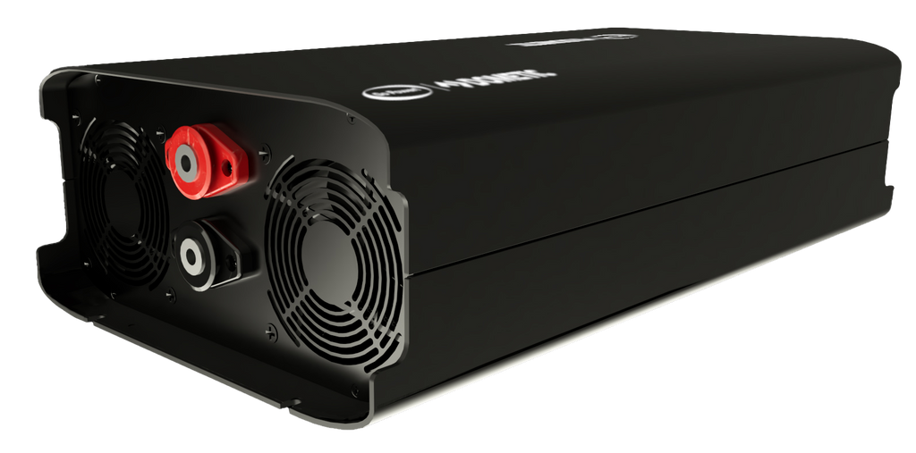 Go Power! SSW-1800-12-HW 1800W hardwire pure sine wave inverter, angled view