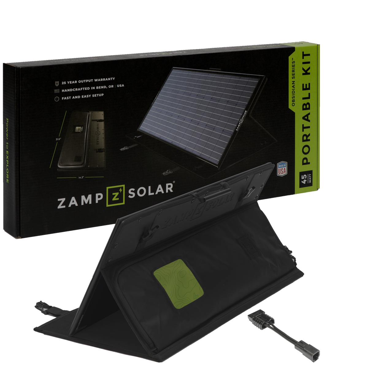 Zamp Solar OBSIDIAN Series 45W portable solar kit for Dometic PLB40