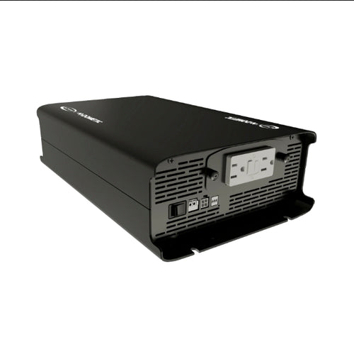 Go Power! Smart Sine Wave pure sine wave inverter with GFCI outlet, 12V, angled front view