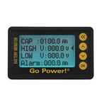 GP-BMK-25 settings screen: capacity, high and low voltage, alarm