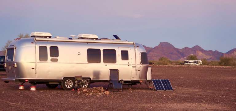 airsteam rv at sunset